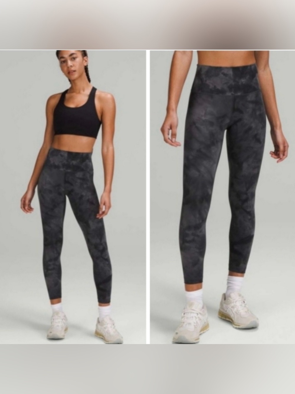 Lululemon Wunder Train HR Tight 28” Diamond Dye Pitch Grey Graphite Grey Size 4